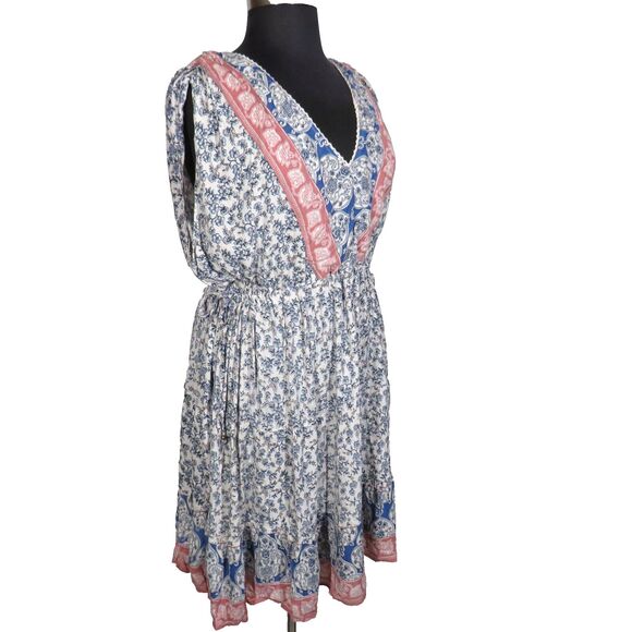 Romantic Gypsy Floral V Neck Tiered Boho Summer Dress Plus Size 3X - Picture 4 of 12